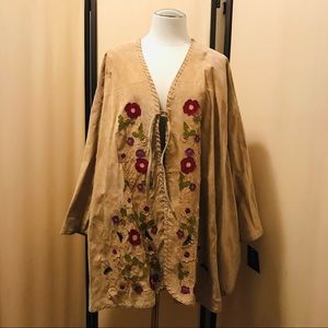 Vintage Adrienne Landau Tan Suede Poncho Cape NEW